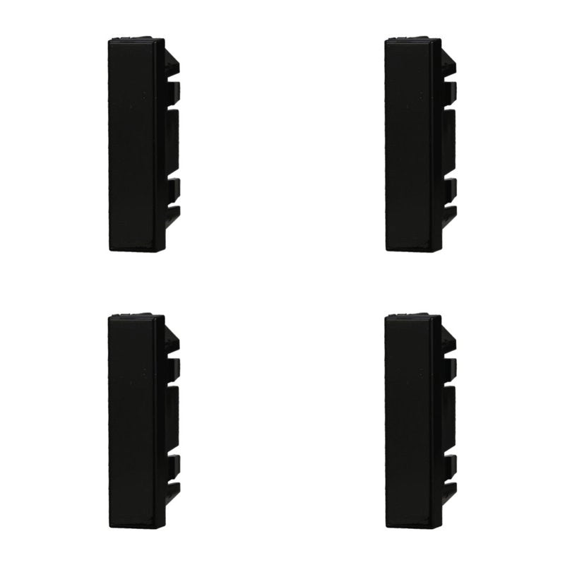 4 Pezzi Copritasti Copriforo Falso Polo 1/2P Mezzo Modulo Posto Nero Compatibile Con Bticino Axolute