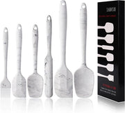 Set di spatole in silicone - disegno marmo - 6 pezzi - termoresistente - accessori da cucina per cucinare, cuocere e mescolare