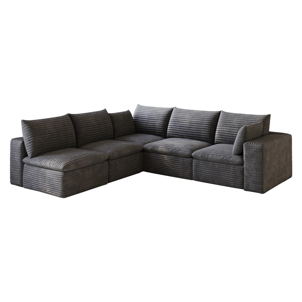 Divano Cloud 260x250 ¨C MINIMAL ¨C Velluto a Coste Grigio Scuro, Imbottito, Senza Montaggio