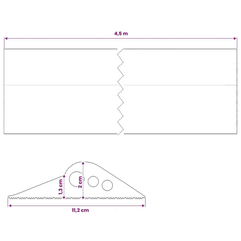 Guarnizione per pavimento del garage Nero 112 x 20 mm 4,5 m 42038224