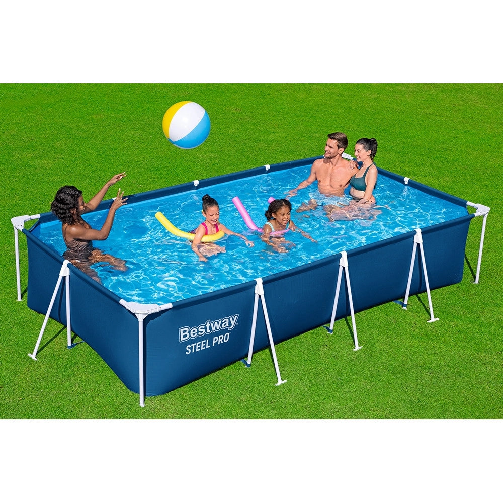 Trade Shop - Piscina Fuori Terra Rettangolare Steel Pro Con Telaio Senza Pompa 400x211x81 Cm 56405 -
