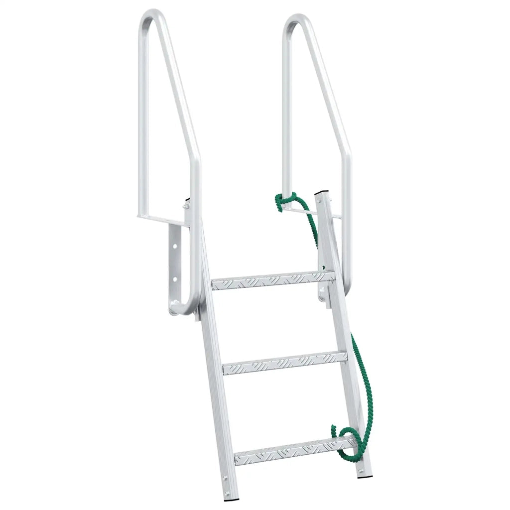 Scala da molo a 3 gradini Argento 58 x 77 x 144 cm Alluminio CFW3950193