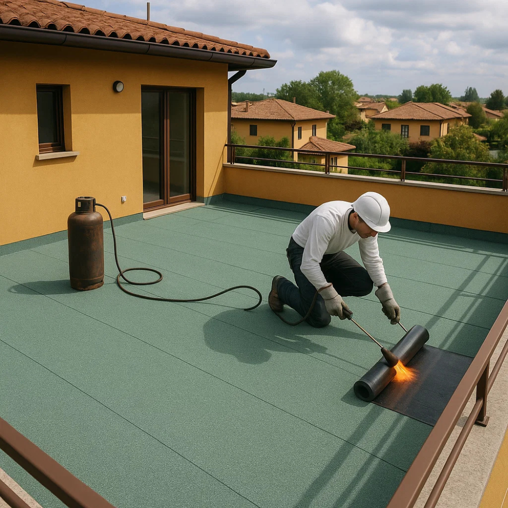 Guaina ardesiata verde casasciutta impermeabilizzazione terrazze 6 rotoli 1x10 m