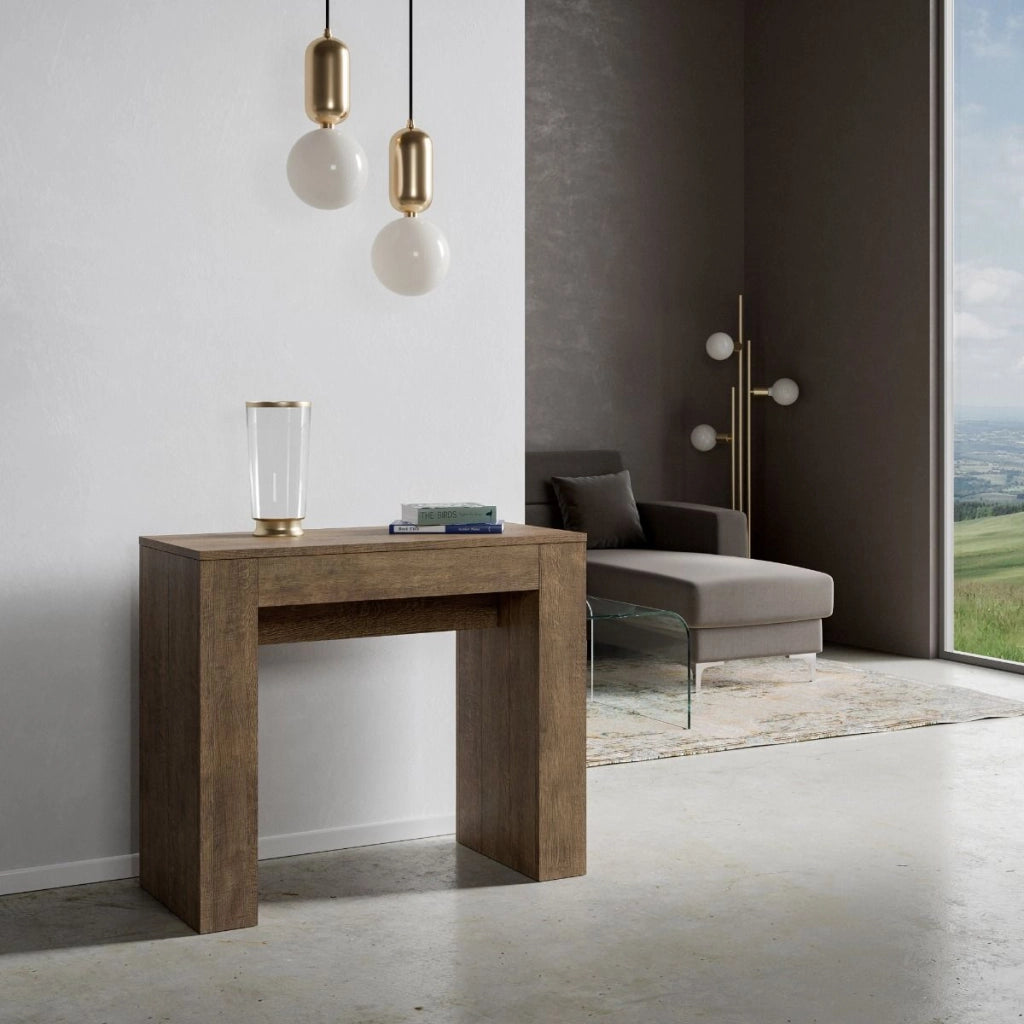 Consolle Allungabile 90-302x42x77 cm in Nobilitato Marrone
