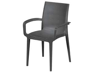 POLTRONA DA GIARDINO IN PE RATTAN DUKE ANTRACITE - 1 pezzi