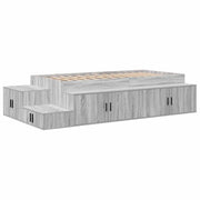Letto singolo | Letto per adulti | Struttura letto con contenitore Grigio Sonoma 75 cm