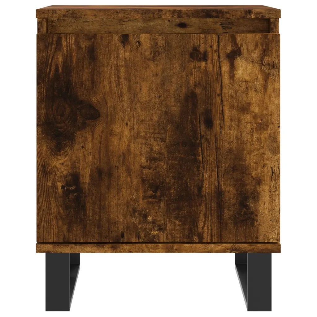 Set di 2 Comodini | Armadio da Notte | Mobiletto da notte Rovere Fumo 40x30x50 cm in Legno Multistrato