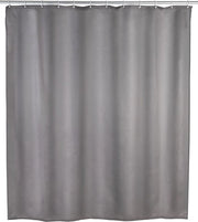 Douchegordijn Antischimmel - Color Effen Grigio - Lavabile, Impermeabile, Antibatterico, Incluso con Cerniera di Sostegno