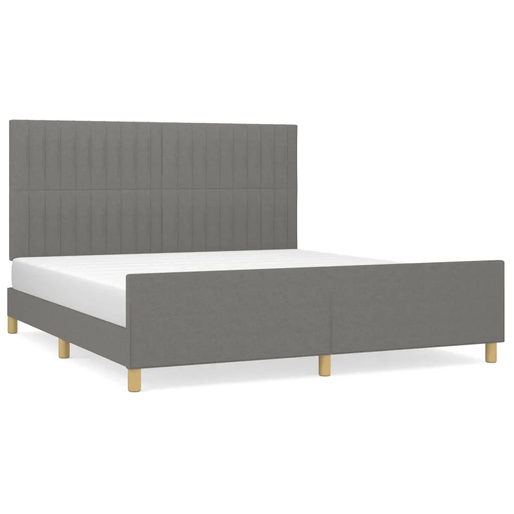 Giroletto senza Materasso Grigio Scuro 160x200 cm Tessuto