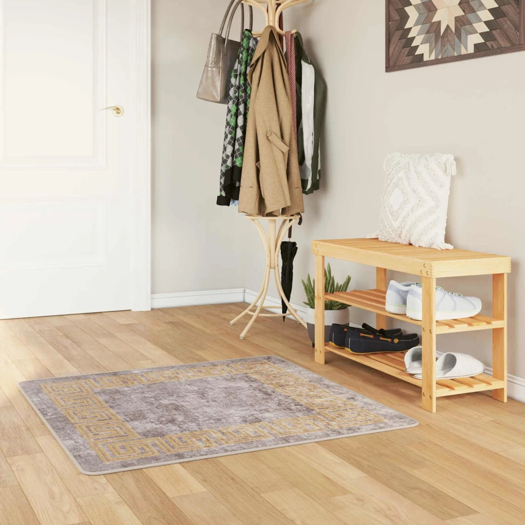 Runner Tappeto MARSA Grigio 100 x 100 cm Poliestere e PVC 42023358