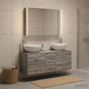 Set di mobili per il bagno 4 pcs Sonoma grigio 3406988