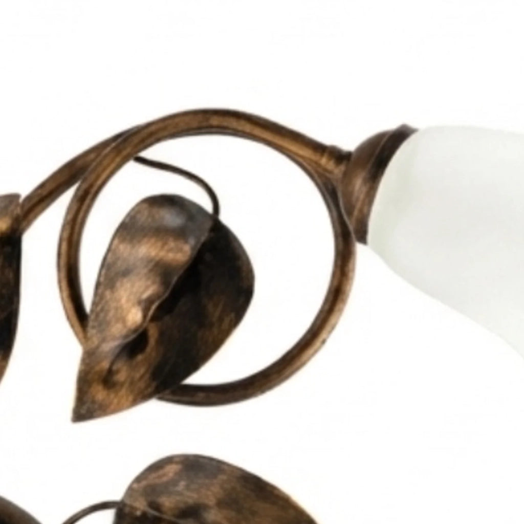 Plafoniera Arte Povera Limone 5 Luci Marrone e Bianco LuceArt Classic