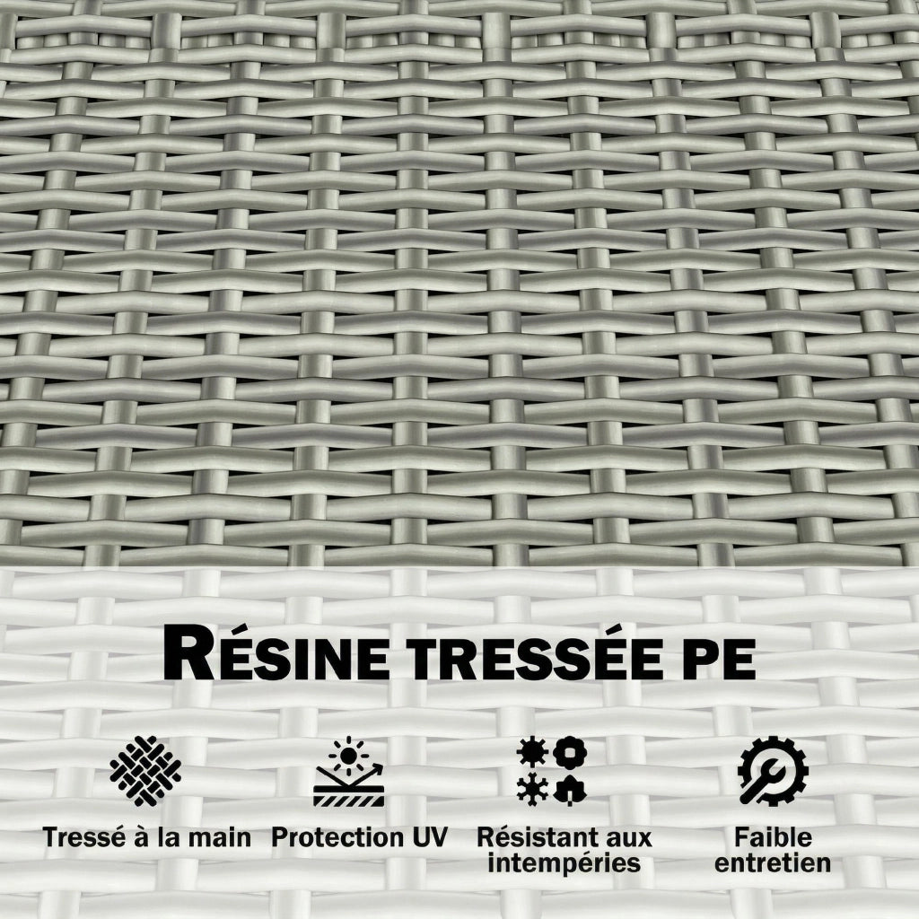 Panchina da Giardino con Cassapanca 2 Posti ¨C zephmum ¨C Grigio Resina Intrecciata 170L 120x60x84cm