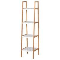 Scaffale Bagno 4 Ripiani Autoportante 35x36x138,5 cm in Legno Bianco