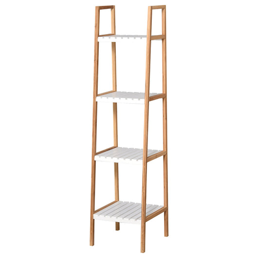 Scaffale Bagno 4 Ripiani Autoportante 35x36x138,5 cm in Legno Bianco