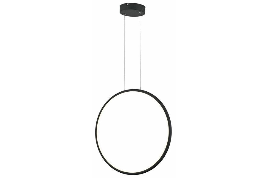 Lampada a sospensione moderna nera anello Ø50 LED 28W