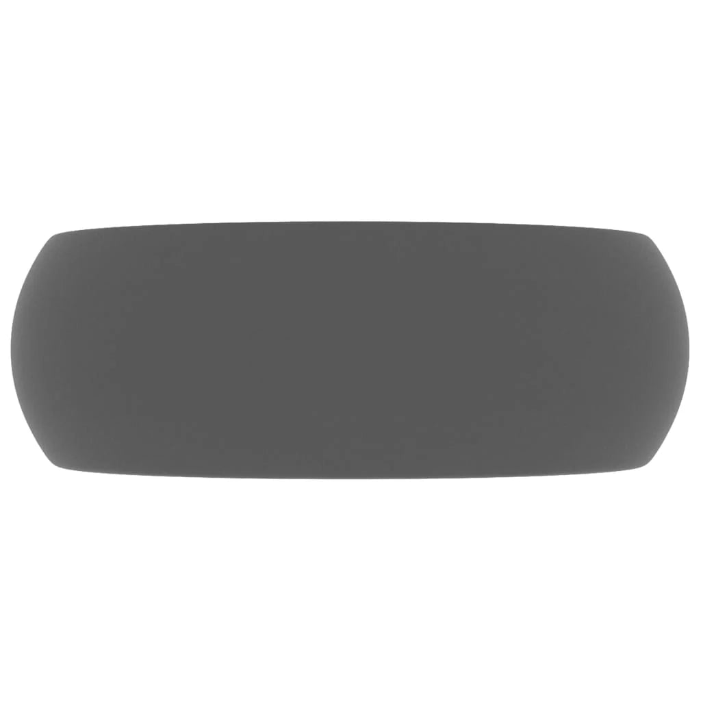 Lavabo rotondo di lusso 40 x 15 cm in ceramica grigio scuro opaco 02_0002747