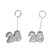 Trade Shop - Segnaposto 25 Argento 12 Pezzi Segna Posto Clip Portafoto Segnatavola Matrimonio -