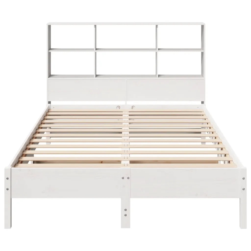 Letto Libreria senza Materasso Bianco 140x200 cm Legno di Pino 3322871