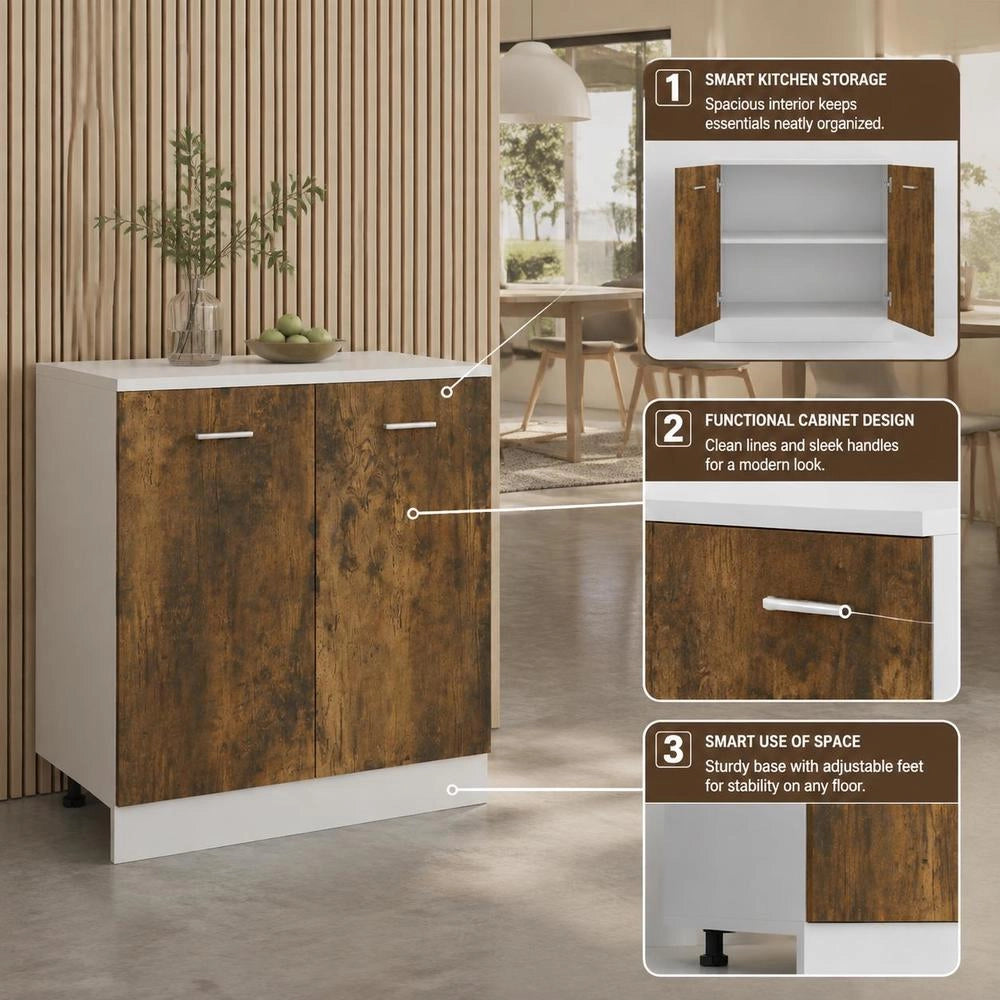 Sink Base Cabinet Lyon Smoked Oak 80x46x81.5 Cm Wood-based Material
