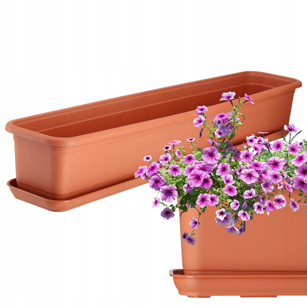 Vaso da fiori KADAX per balcone, 80 cm, con base oblunga