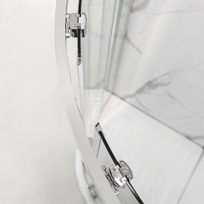 Box doccia semicircolare 80x80 doppio scorrevole con vetro temperato trasparente e profili cromo Geo