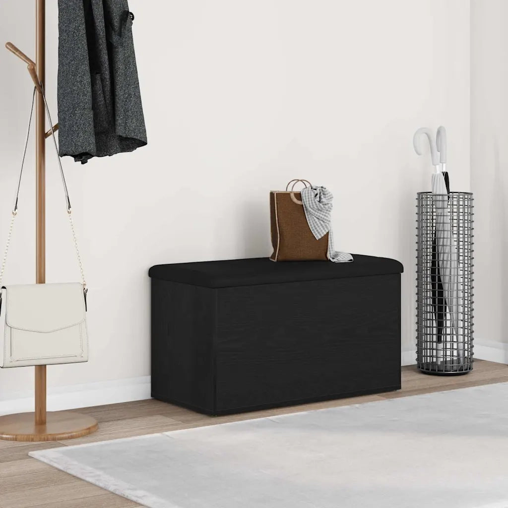 Panchina con contenitore Rovere Nero 82 x 42 x 45 cm 862984