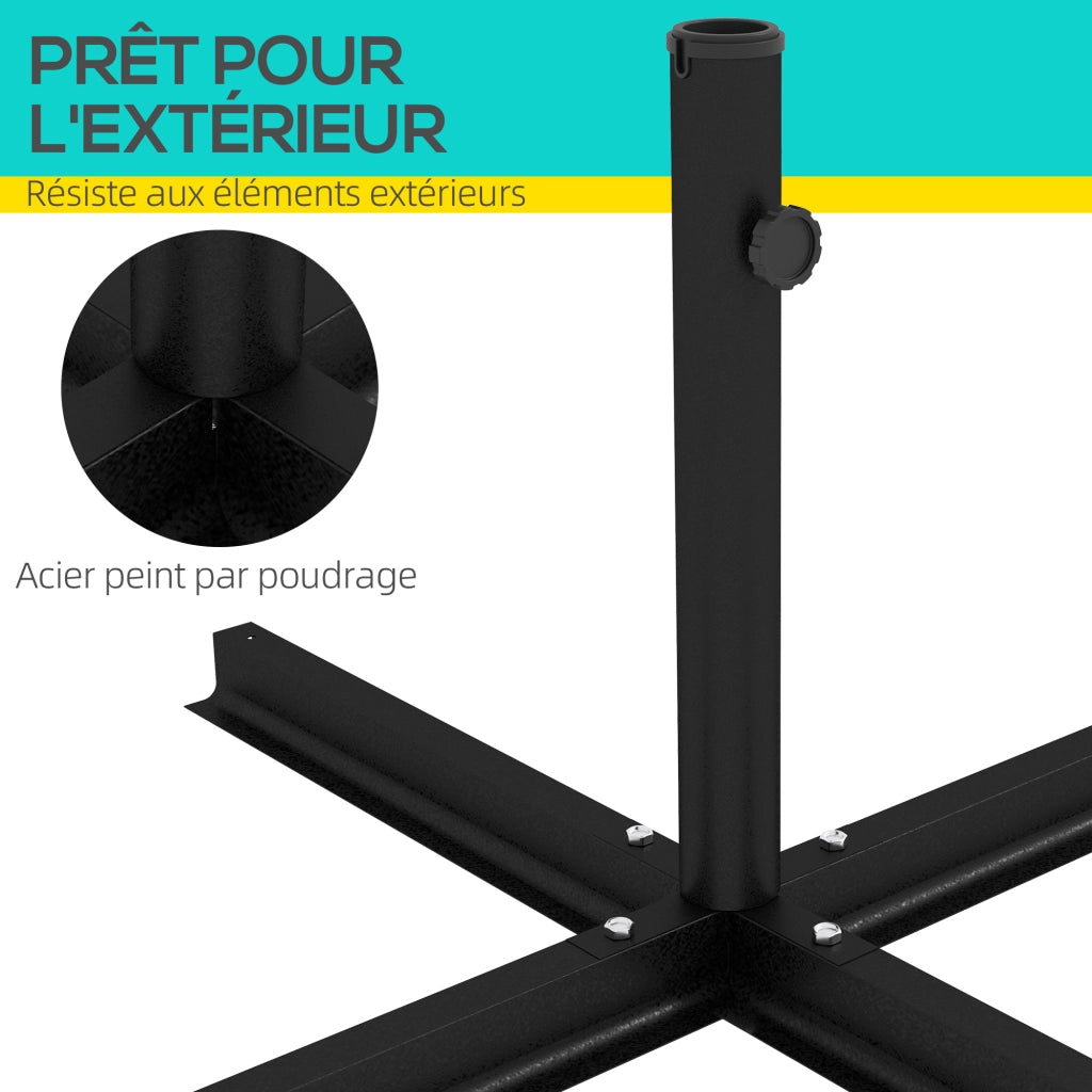 Base per Parasole in Metallo ¨C zephmum ¨C Nero 100x100x75 cm