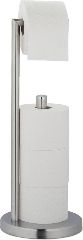 Sostegno wc in posizione verticale - riserva wc - senza coperchio - 53x20,5 cm - acciaio inossidabile