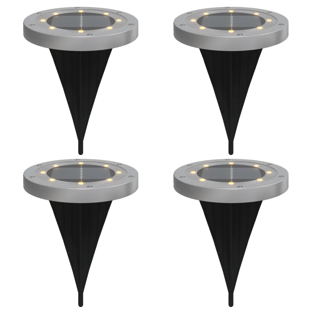Luci Solari da Terra con Picchetti da Esterno 4 pz Bianco Caldo CFW5498392