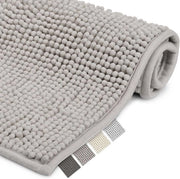 Tappeto Antiscivolo Grigio chiaro 50x80cm - Tappeto Plush per Bagno o Tappeto Antiscivolo per Doccia o Sanitario - Adatto per Pannelli Radianti