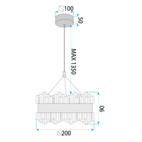 Lampadario A Sospensione In Cristallo Led Lhj099-cp Gold