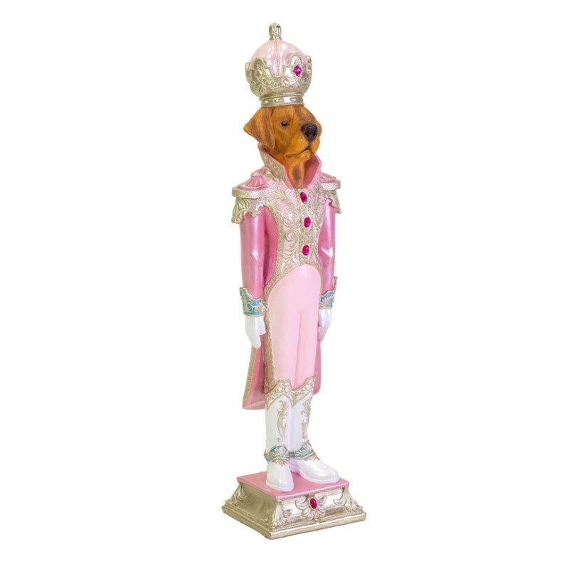 Soldatino resina cane rosa cm 24x22h92