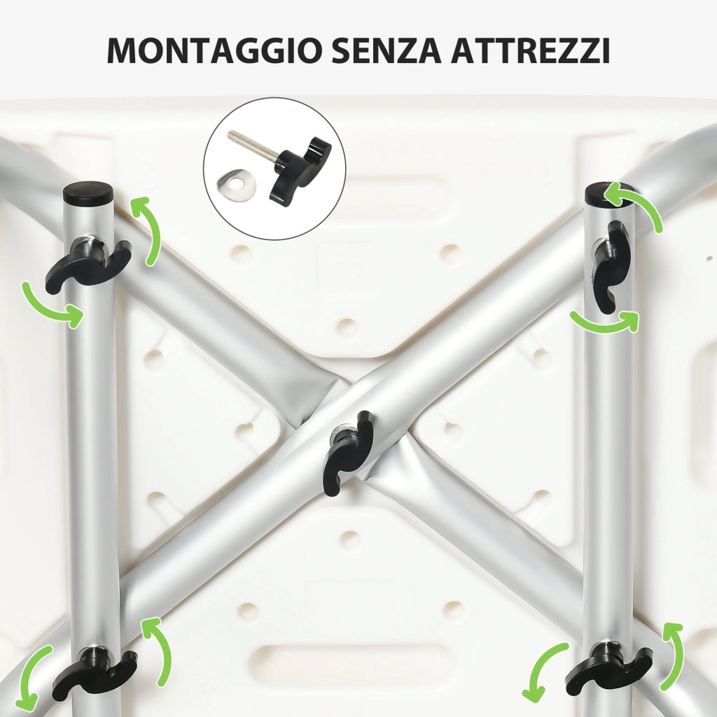 Sedia per Doccia 51,5x49,5x68,5-81 cm Altezza Regolabile su 6 Livelli e Schienale Ricurvo in Alluminio ed EVA Verde e