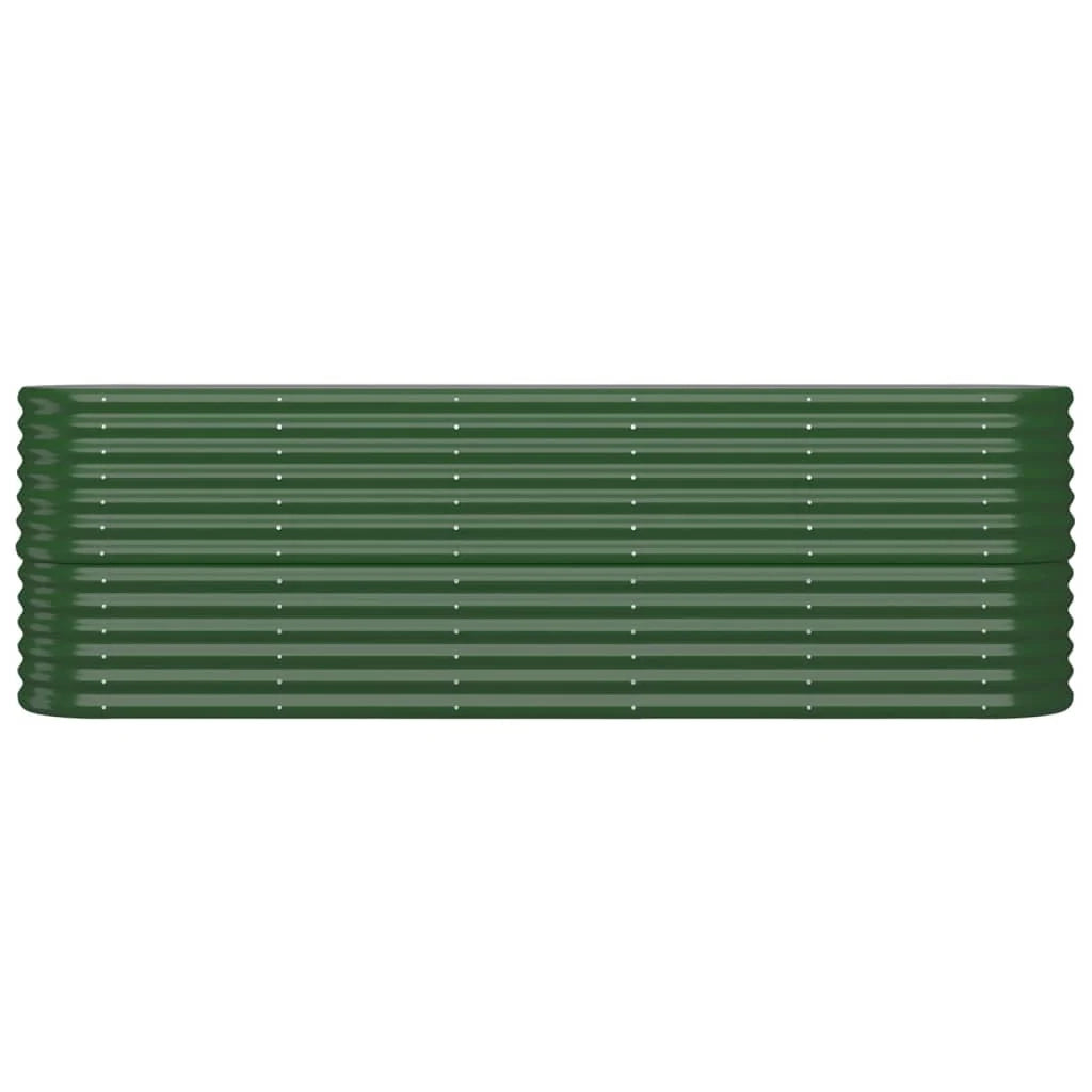 Fioriera rialzata per piante e fiori adatta per terrazze e giardini acciaio verniciato a polvere 224 x 40 x 68 cm verde 02_0039599