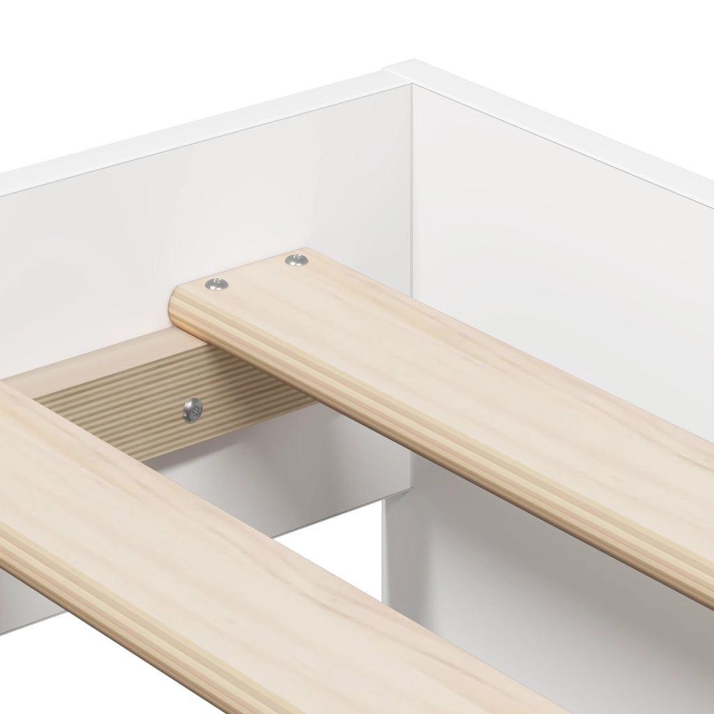 Struttura del Letto con Deposito Bianco 75x190 cm