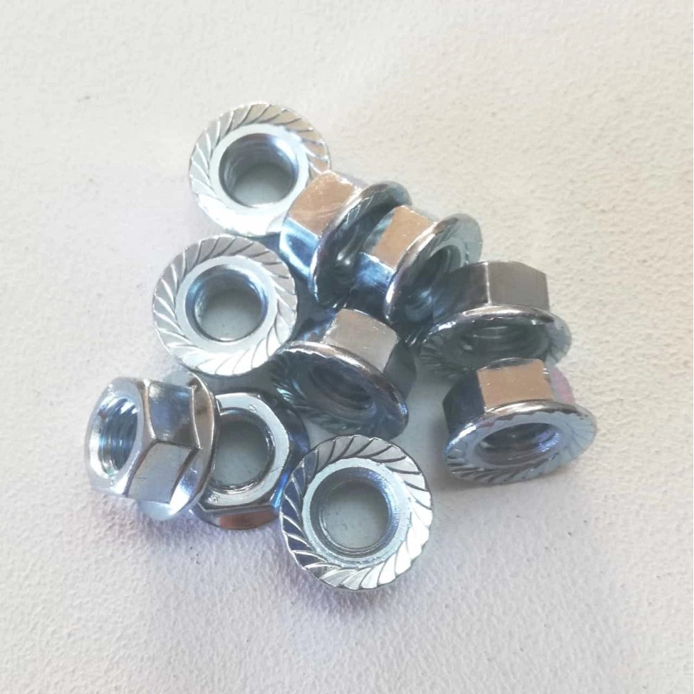 M 12 chiave 18 - 50pz dado esagonale flangiato zincato passo grosso