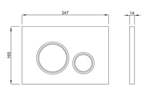 PLACCA DOPPIO SCARICO VELA- Nero opaco anello cromo lucido SCHWAB