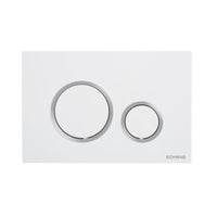 PLACCA DOPPIO SCARICO VELA- Bianca anello cromo lucido SCHWAB