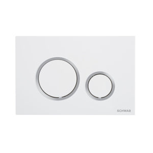 PLACCA DOPPIO SCARICO VELA- Bianca anello cromo lucido SCHWAB