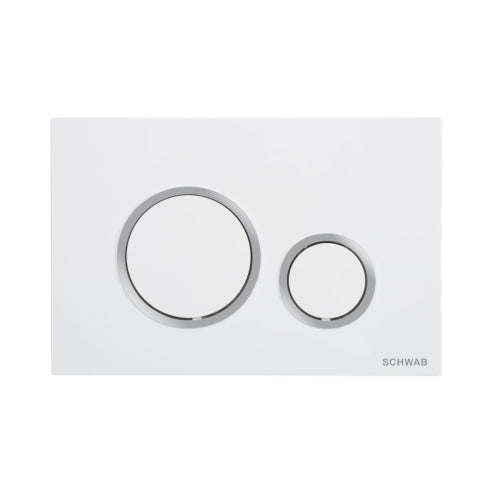 PLACCA DOPPIO SCARICO VELA- Bianca anello cromo lucido SCHWAB