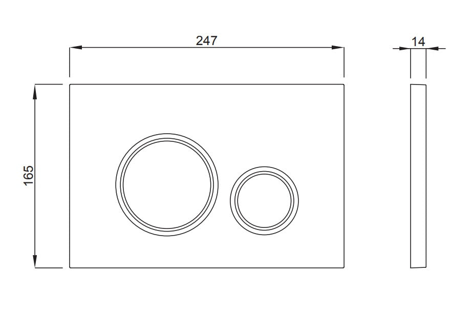 PLACCA DOPPIO SCARICO VELA- Bianca anello cromo lucido SCHWAB