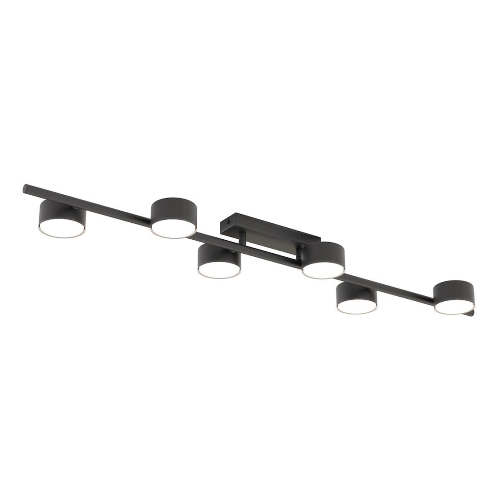 Faretto da soffitto BET a quattro luci in acciaio nero opaco