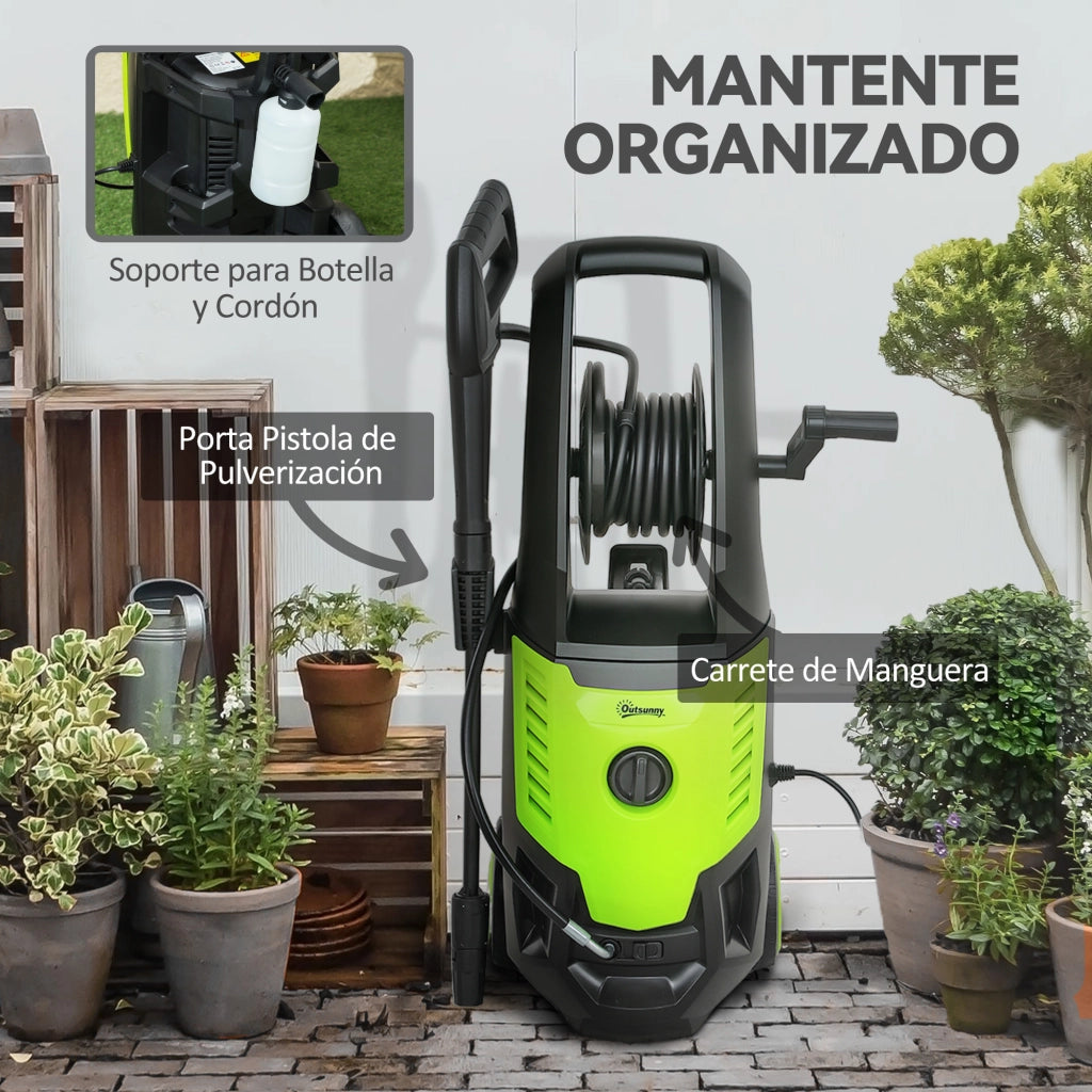 Idropulitrice Alta Pressione 2200W con Accessori ¨C Minimal ¨C Verde Nero 32x32x80 cm