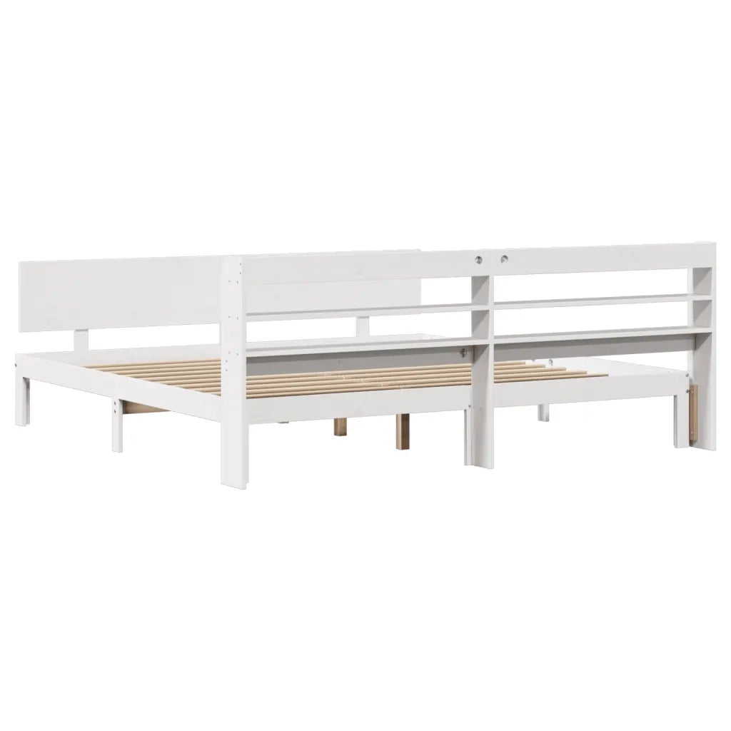 Giroletto con Testiera senza Materasso-Struttura Letto Bianco 180x200 cm 814870