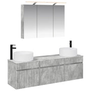 Set di Armadi da Bagno 4 pcs Grigio Cemento 100 x 14,5 x 70 cm 3406658