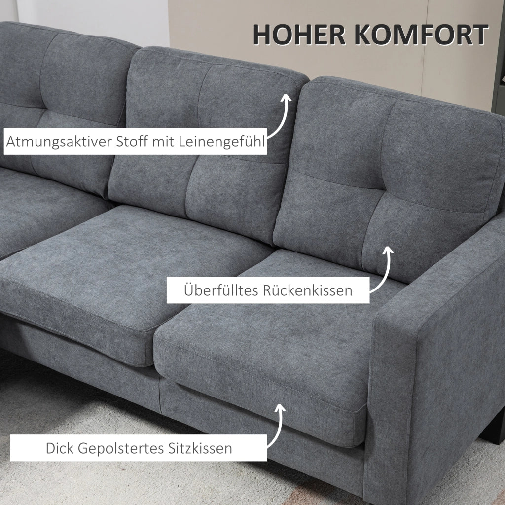 Divano angolare con chaise longue ¨C zephmum ¨C grigio scuro