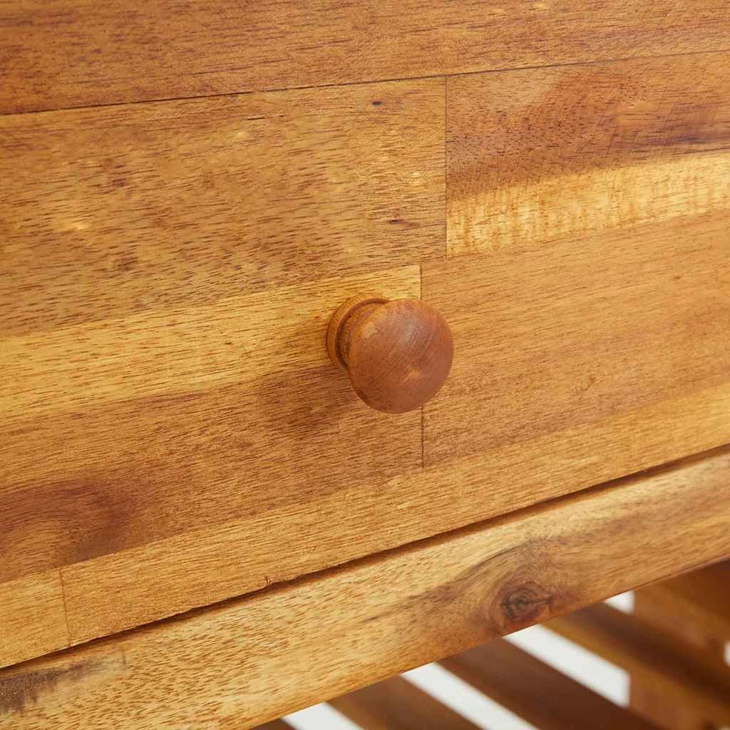 Pratico mobiletto da giardino moderno con 2 cassetti e ripiani 78 x 36 x 78 cm in legno di acacia naturale 02_0058501