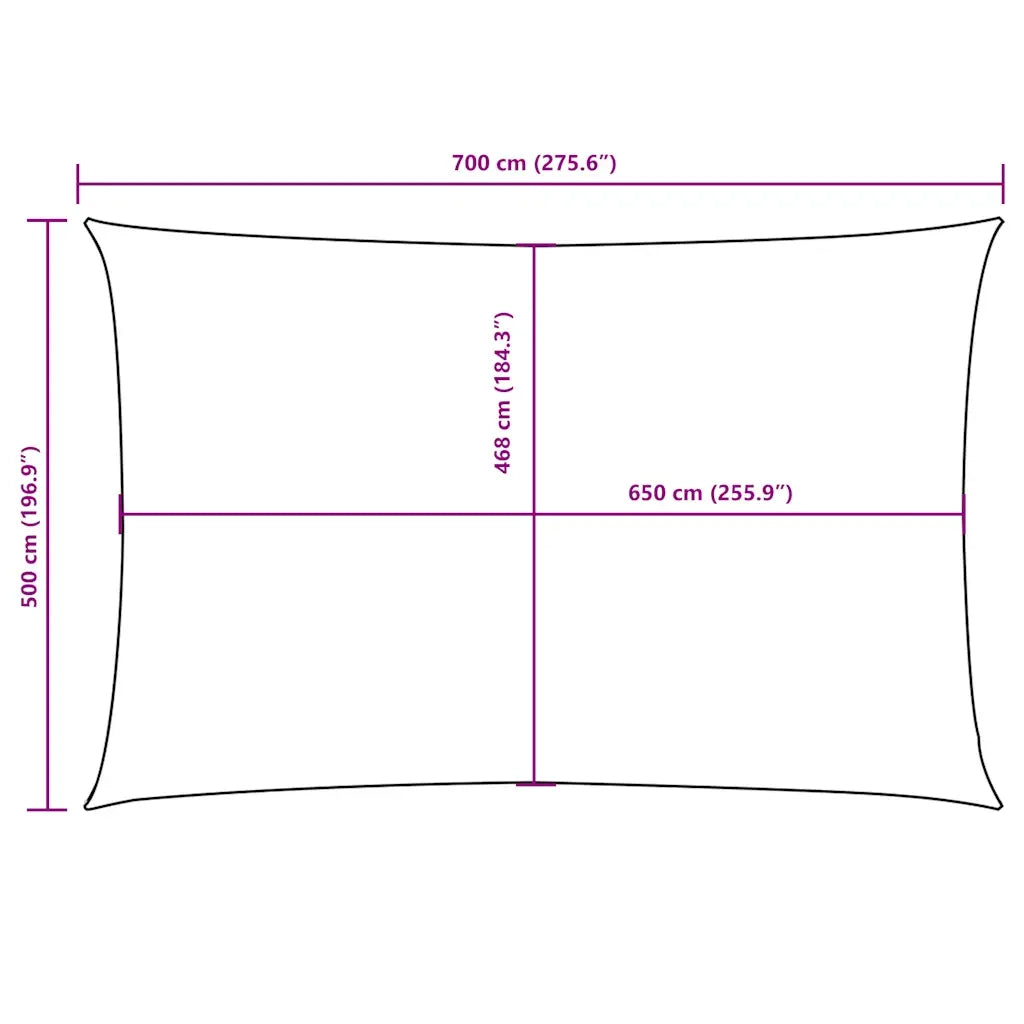 Parasole a Vela Tessuto Oxford Rettangolare 5x7m Nero 135770