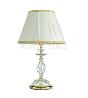LUME GRANDE 1306 1 LUCE TRASPARENTE E ORO ATTACCO E27 H.39+26CM